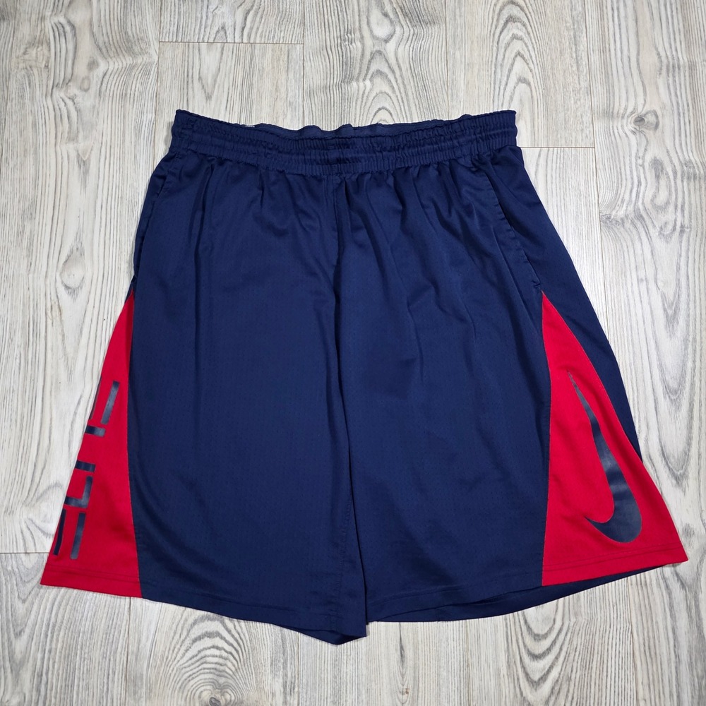 Nike Elite Dri Fit Basketball Shorts - Navy Red - Men's XXL